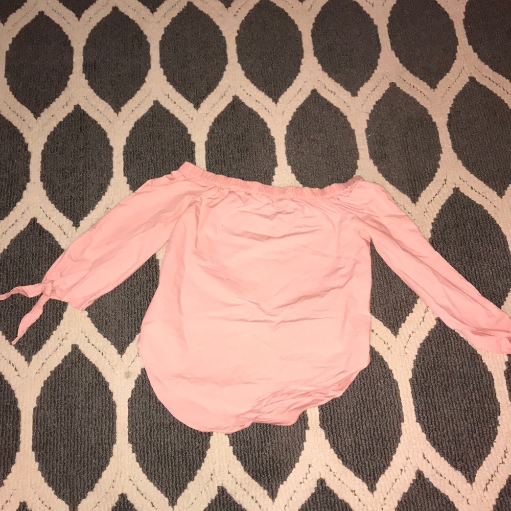 Pink off the shoulder blouse